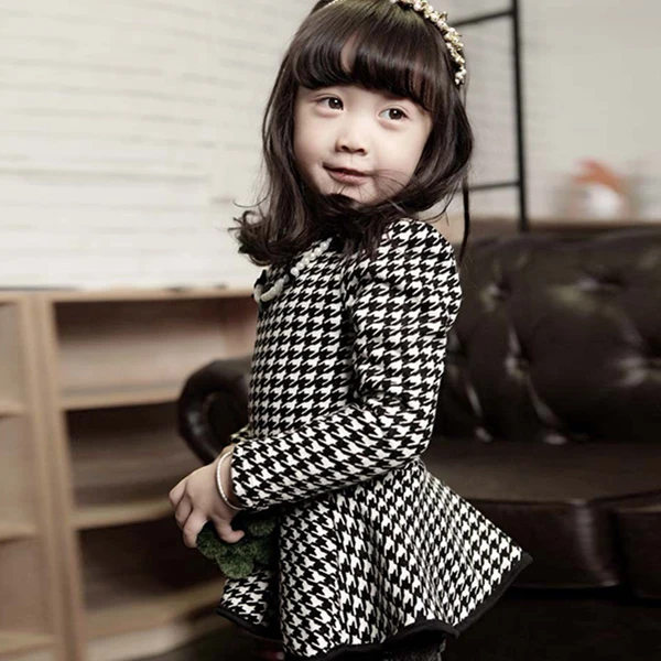 Cute Kids Baby Girl Black Plaid Long Sleeve Dress Tops Casual Shirts Blousegirl blackgirls