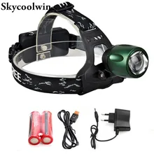 Налобный фонарь 2x18650 перезаряжаемый светодиодный фонарь с зумом для кемпинга Linterna фронтальный фонарь из алюминиевого сплава металлический фонарь+ аккумулятор+ зарядное устройство