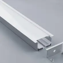 Высокое качество 2 м/шт. светодиодный алюминиевый профиль(анодированный серебряного цвета цвет) для работы с персональными компьютерами, крышка для гибких или жестких светодиодный полоски