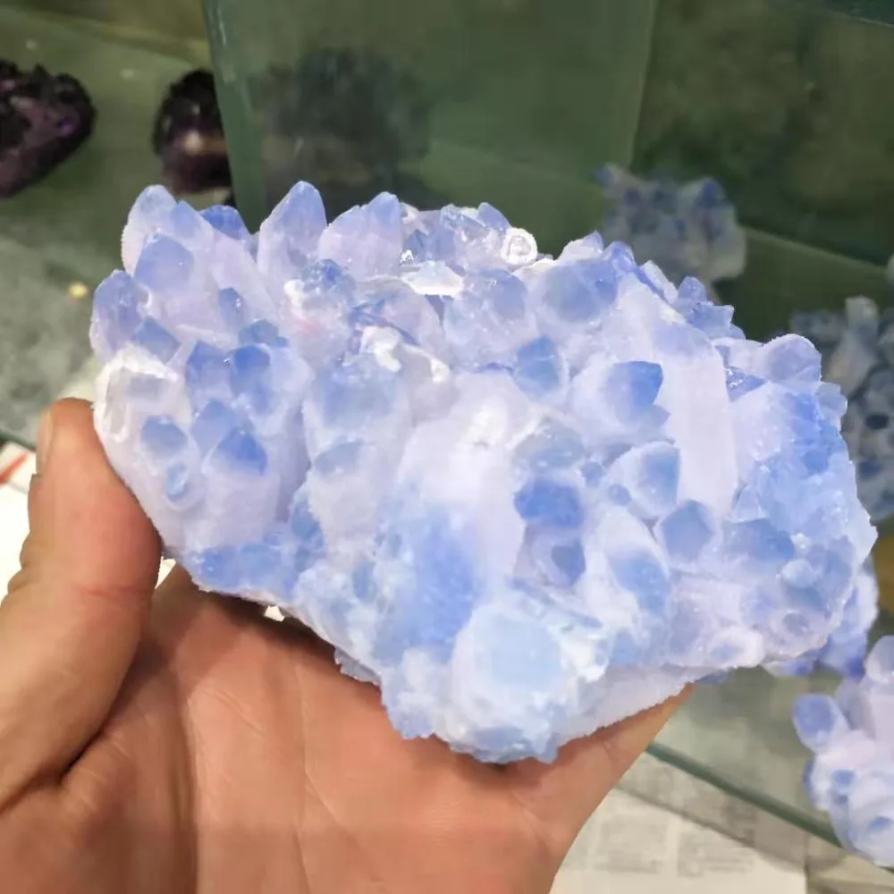 700 г редкий минеральный образец с натуральным синим кристаллом, свадебное украшение для аквариума