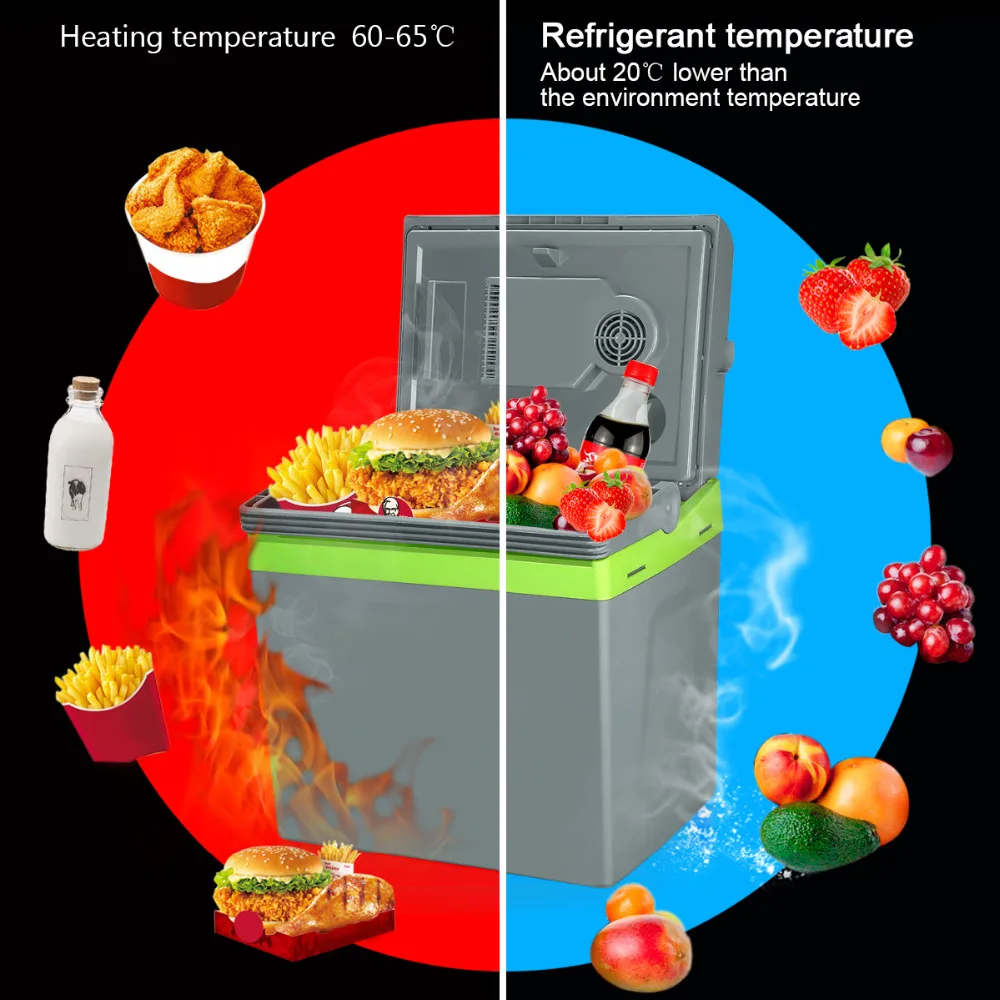 25L DC12V Home Portable Thermoelectric Car Fridge Cooler Box Cold