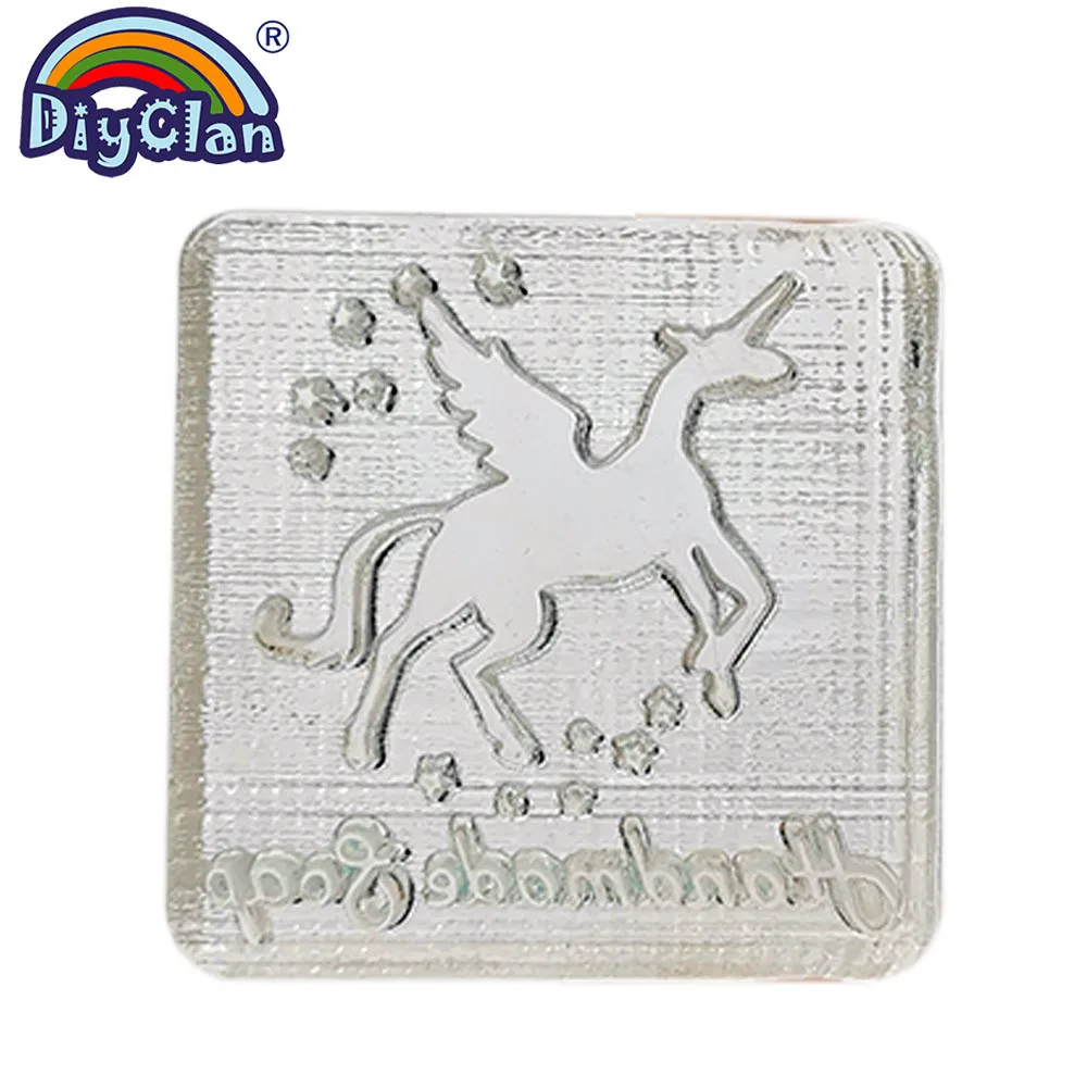 5X5CM Bird Soap Seal Stamp Mold Chapter Natural Acrylic Glass Customized DIY