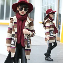 Baby Girls Autumn Winter Jacket Coat Children Long Coat Girl Warm Outerwear Coats Cashmere Overcoat Outwear Kids Clothing H25