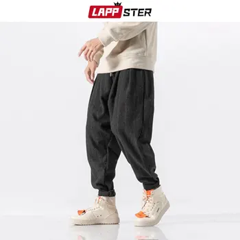 

LAPPSTER Japanese Streetwear Thick Harem Pants Men 2020 Mens Wool Hip Hop Plaid Sweatpants Male Winter Casual Joogers Pants