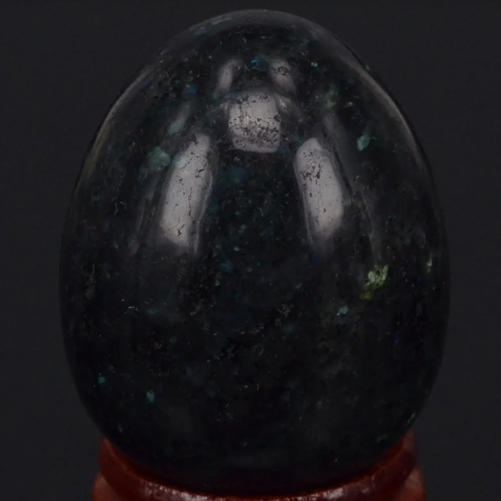 34x44MM Natural Stone Micro Labradorite Sphere Egg Chakra Healing Reiki Stone Carving Crafts W/Stand