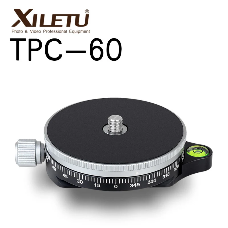 XILETU TPC-60 Alluminum панорамная головка штатива ACRA швейцарская видео Штативная головка Монтажная панорама для DSLR Nikon Canon камеры мини-штатив