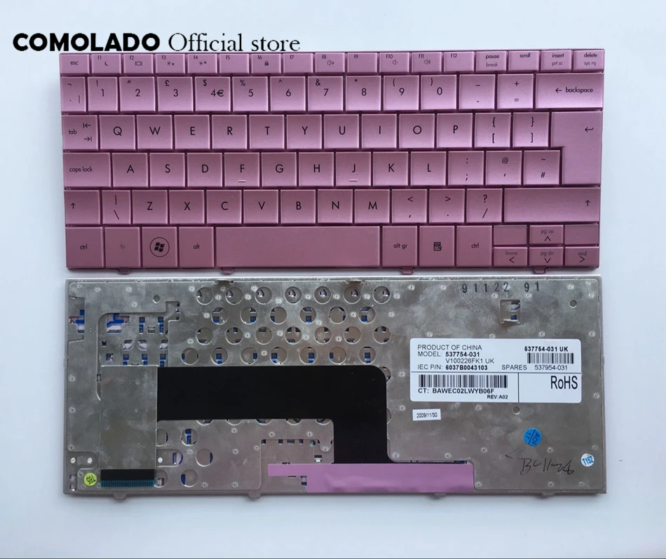 UK laptop keyboard For HP mini 110 Pink  keyboard UK Layout