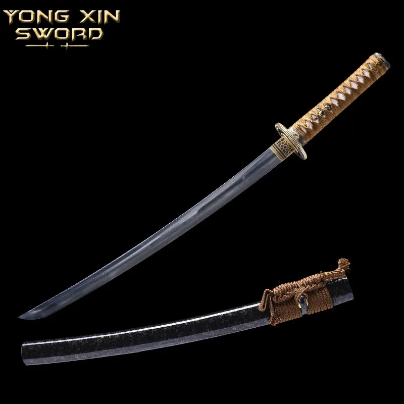 New samurai sword Fully Handmade T10 Carbon Steel No Hi Clay Tempered Obvious Hamon Japanese Katana Samurai Sword Sharp Battle