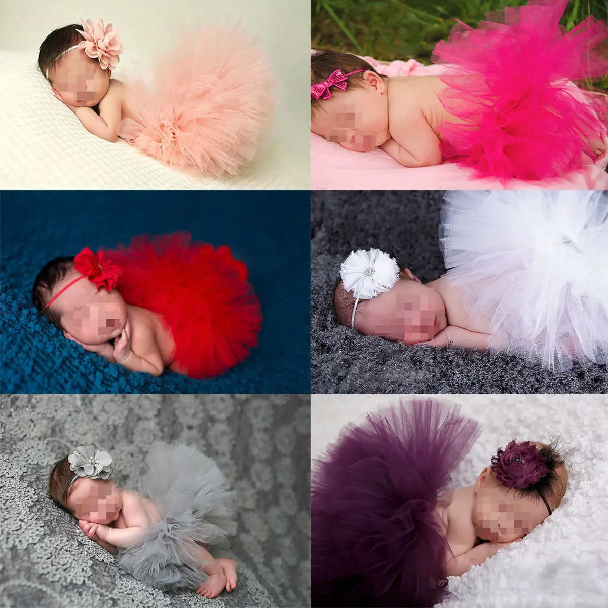 Newborn Baby Girl Crochet Headband Tutu Skirt Costume Cap Photography Photo Prop 