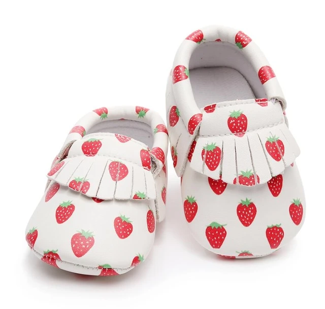 Venta al mayor otoño nuevo personalizado estampado de fresa cuero mocasines Zapatos Bebé niñas niños Zapatos primeros caminantes zapatos de bebé|baby moccasin shoes|baby first shoesbaby shoes AliExpress