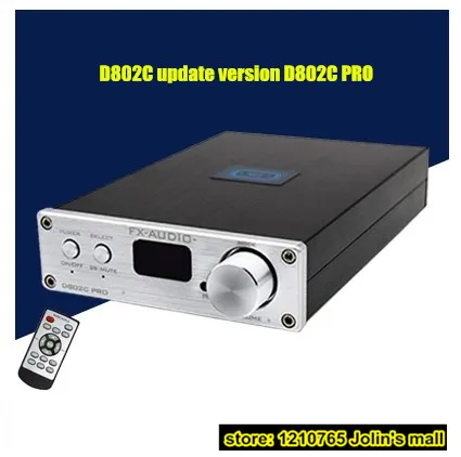 

FX-Audio D802C PRO Bluetooth4.2 Pure Digital amplifier USB/RCA/Optical/Coaxial 24Bit/192KHz 80W+80W OLED Display