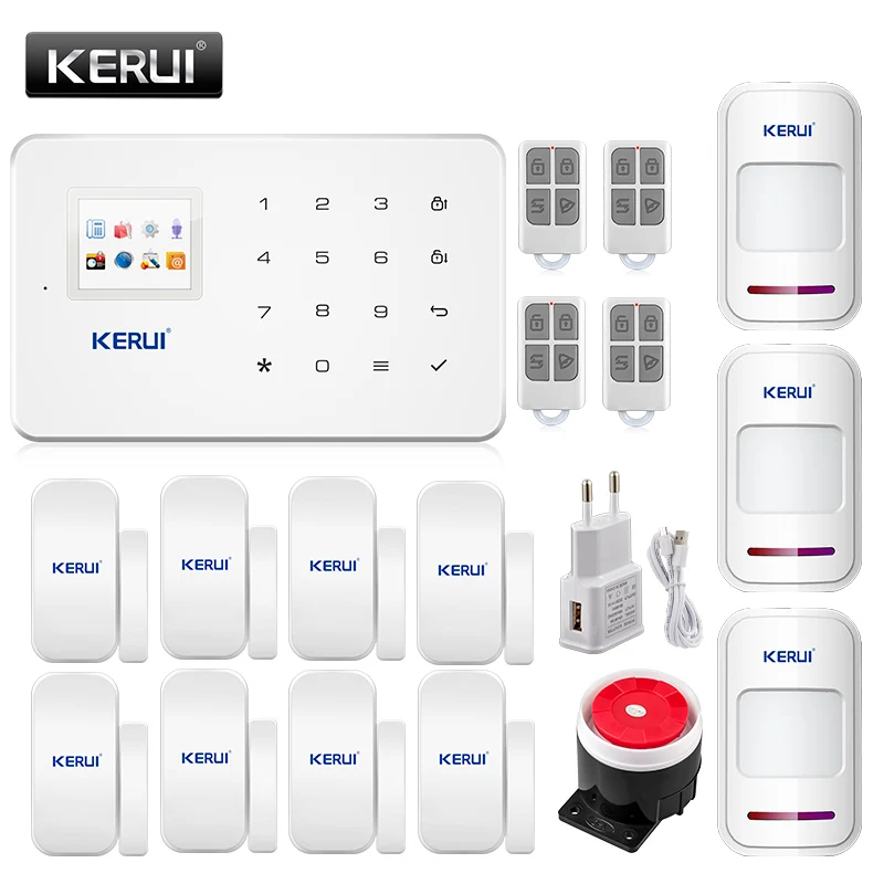 

High Quality KERUI G18 GSM House Home Security Alarm System with Door Sensor PIR Infrared Detector IOS Android APP Control