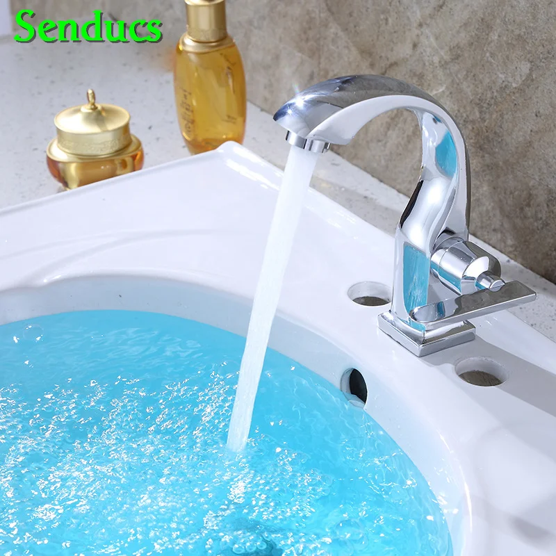 

Senducs Cold Bathroom Basin Faucet Newly Design Moon Cold Bathroom Mixer Tap Deck Mounted Cold Basin Sink Faucet