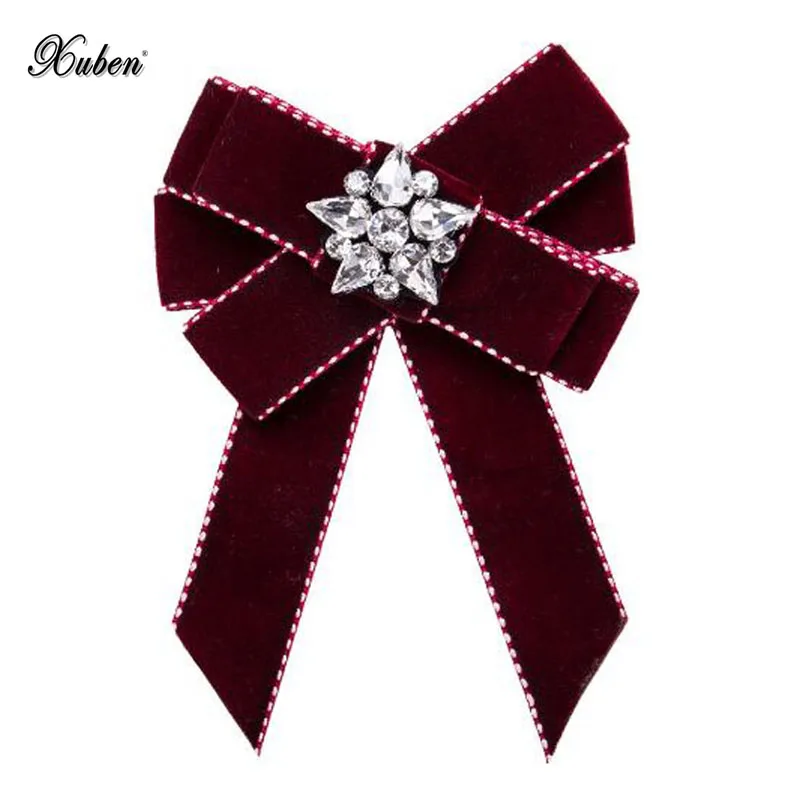

Xuben Women New Classic Cloth Clip Women Tie Bow Brooches Hot Fashion Lovely Bowknot Charming Statement Scarf Brooches Pins