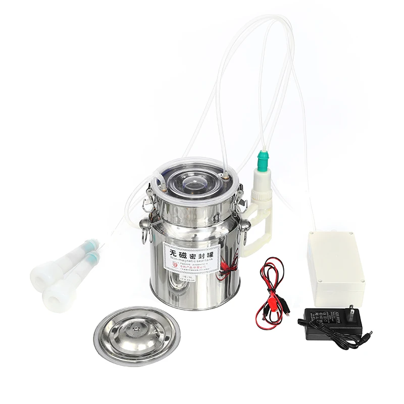 4L Stainless Steel Durable Cattle Sheep Portable Milking Machine with Vacuum Pump Pulsator Electric Milking Machine