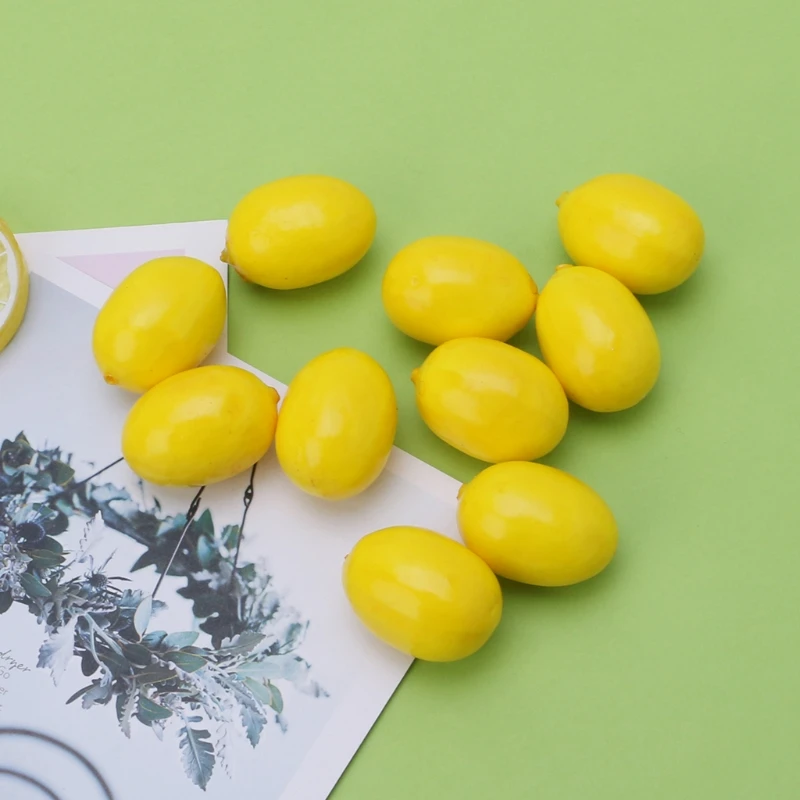 Lifelike Simulation Artificial Lemon Fake Fruit Disply Home Party Decor 20pcs artificial fruits and vegetables