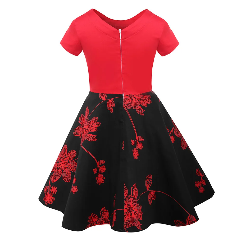 Детское Хлопковое платье с коротким рукавом на возраст 5 12 лет|dress girl|dress girls summerprint