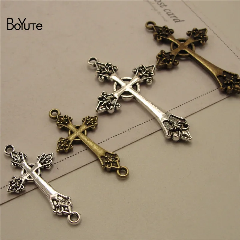 

BoYuTe Factory Direct Wholesale Antique Bronze Silver Cross Pendant Charms Diy Metal Alloy Jewelry Accessories
