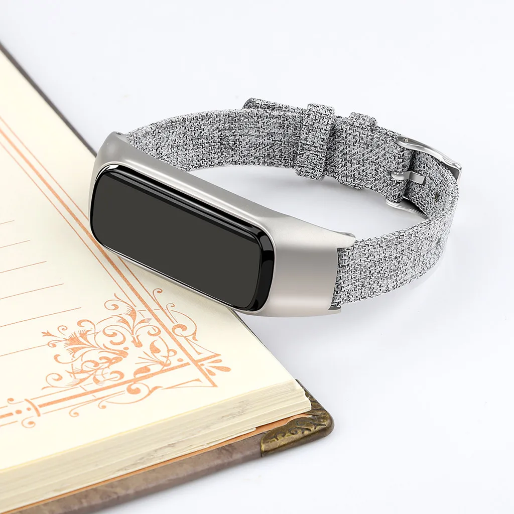Ouhaobin холщовый ремешок для samsung Galaxy Fit-E R375 ремешок для часов+ Замена Металлической Рамки ремешок для часов 716#2
