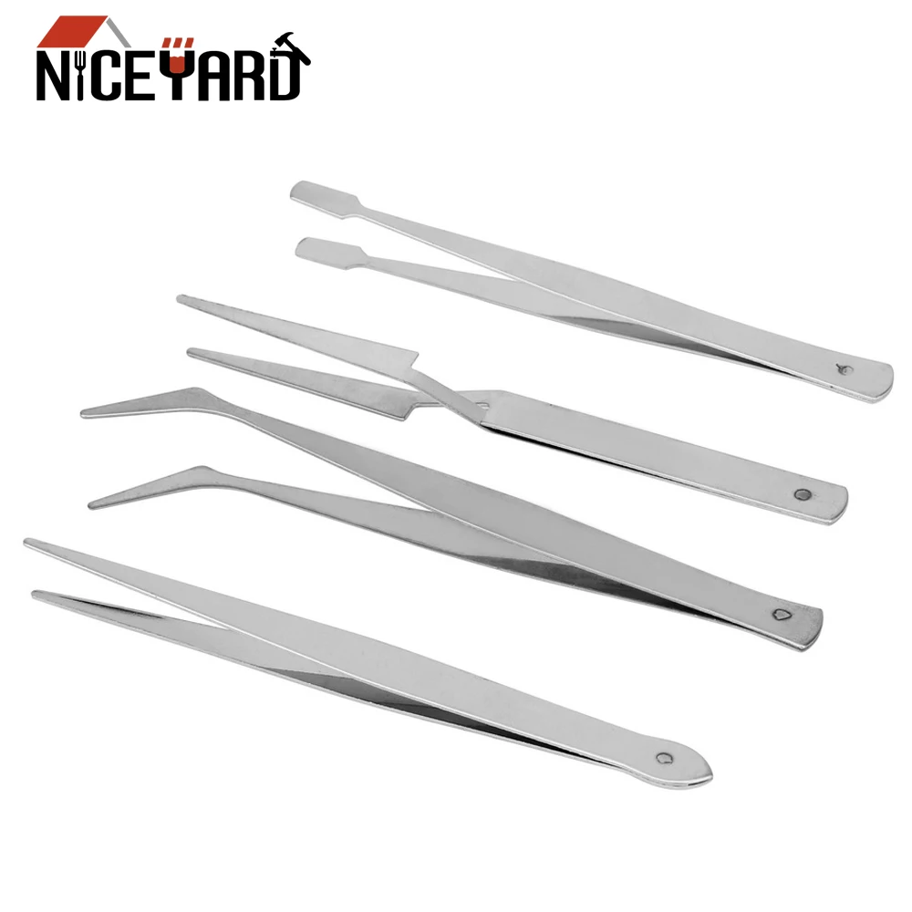 

NICEYARD DIY Crafts Modelling Soldering Trade Work Tool Stainless Steel Hand Tool Electronic Assemblers 4pc/Set Tweezers
