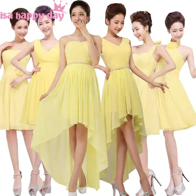 Yellow short bridesmaid dresses Clearance