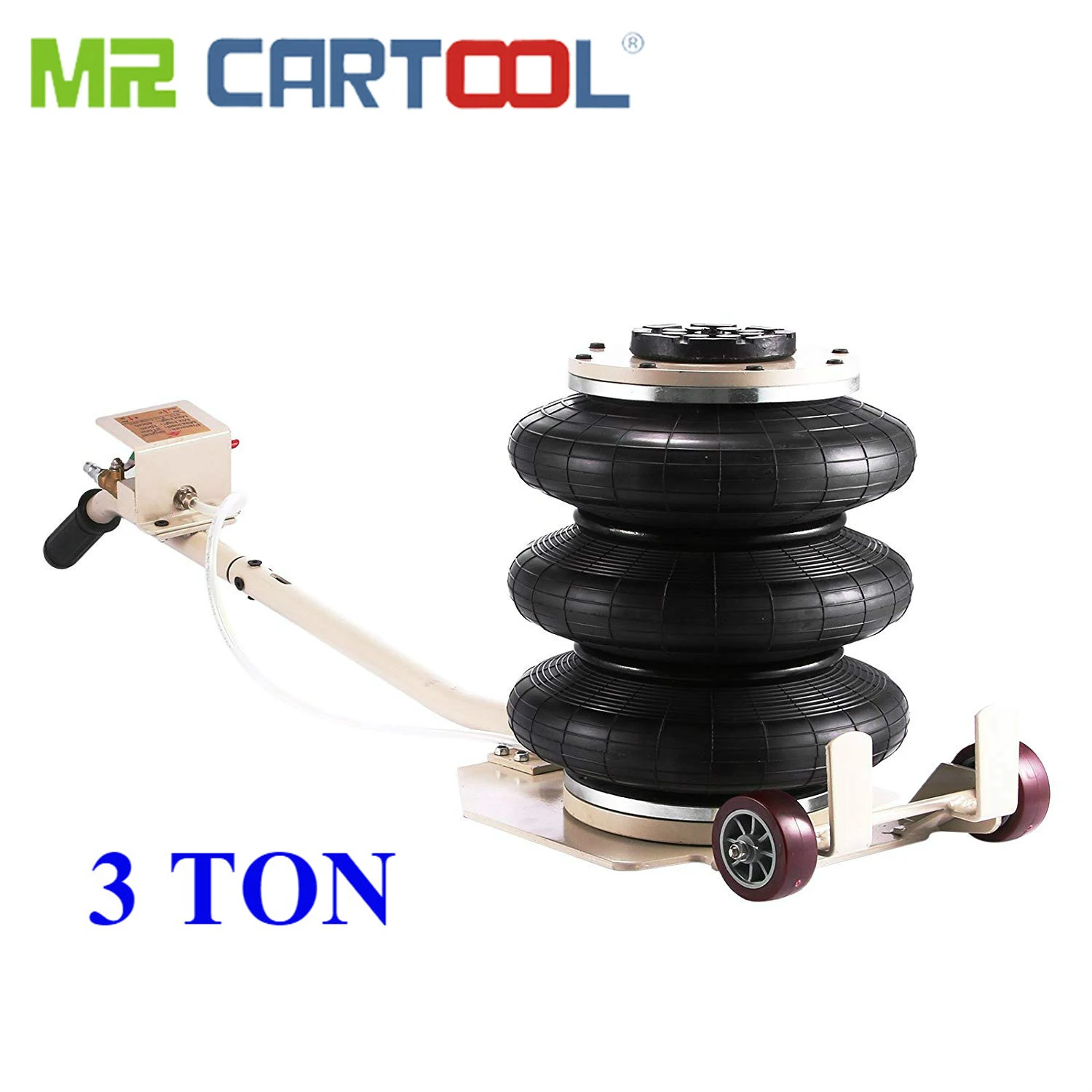 

MR CARTOOL 3 Ton Car Triple Bag Airbag Jack Maximum 6600LBS Capacity Pneumatic Jacks