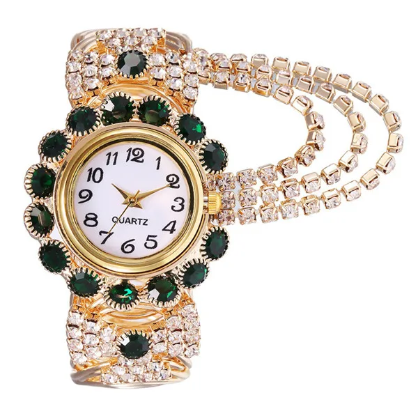 Модные женские часы со стразами, роскошные Цифровые часы из сплава стали, Кварцевые женские наручные часы-браслет Kol Saati# W - Цвет: C