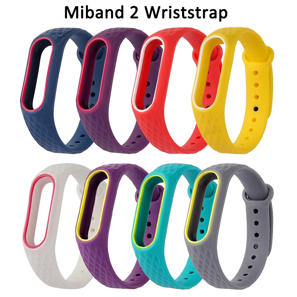 

Double Color Replacement Mi Band 2 Strap Fitness Tracker Sport Band Wrist Accessories Wriststrap for Miband 2 Smart Bracelet
