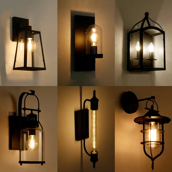 

Fashion Wroguht Iron Water Pipe Wall Lamp Vintage Aisle Lights Loft Iron Wall Lamps Edison Incandescent Coffee Light Bulb