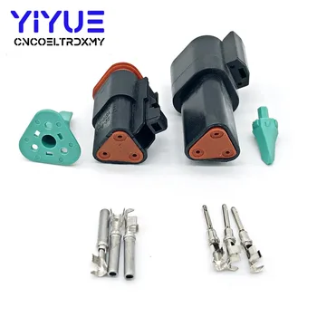 

Black 10 sets 3 Pin Waterproof Electrical Wire Connector Plug Deutsch connectors 22-16AWG DT06-3S DT04-3P
