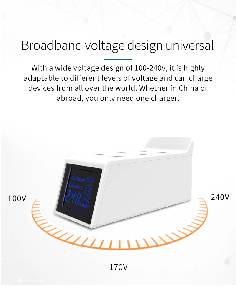 40W Quick Charge 3.0 Smart USB Charger Adapter Led Display Fast Charging Power Socket HUB (12)