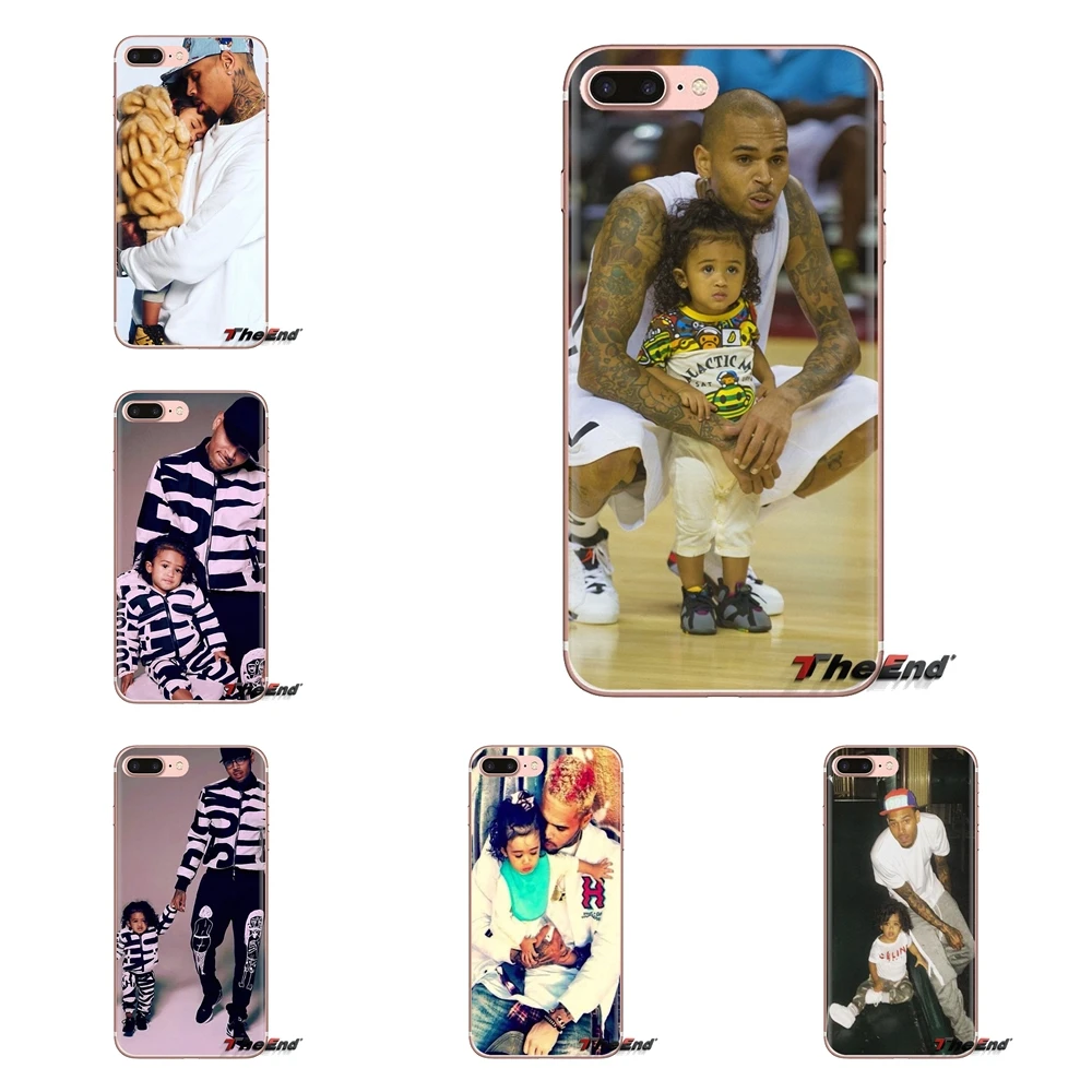 For iPod Touch Apple iPhone 4 4S 5 5S SE 5C 6 6S 7 8 X XR XS Plus MAX Silicone Housing Case Chris brown and his daughter Royalty |