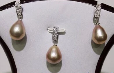 

Miss charm Jew.653 White freshwater pearl Earring 11-11.5mm set Alloy "Handmade