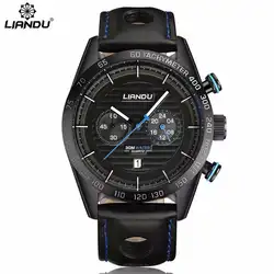 Relogio masculino LIANDU часы для мужчин Военная Униформа кварцевые часы для мужчин s часы лучший бренд роскошные кожаные спортивные наручные часы