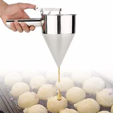 Rvs Beslag Pancake Bal Dispenser Cake Cupcake Deeg Dispenser Trechter Huishoudelijke Takoyaki Machine Pannenkoek Cream Tool