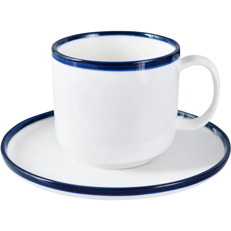 Simple White Ceramic coffee cup saucer Set Creative Porcelain Cup