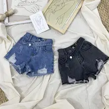 Пляжные шорты для маленьких девочек летние детские хлопковые джинсовые шорты Модная Высококачественная детская одежда