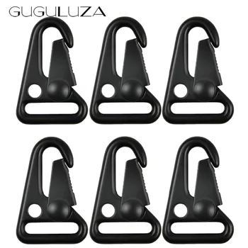 

GUGULUZA 6 pcs Black Gun Sling Hook Tactical Accessory QD Buckle W/Metal Hook Attachment 1" Inch Buckle