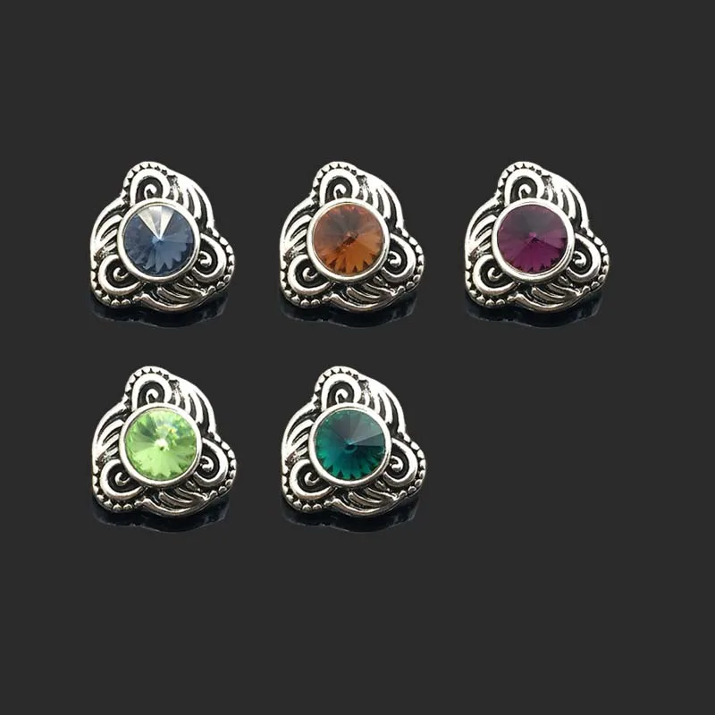 

Wholesale Interchangeable Flower 026 Rhinestones Metal Snap Buttons Fit 12mm Snap button bracelets Earrings necklace For women