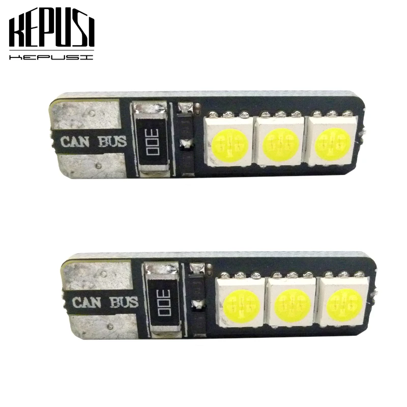 

2pcs/lot Bright Double No Error T10 LED 194 168 W5W Canbus 6 SMD 5050 LED Car Interior Bulbs Light Parking Width Lamps