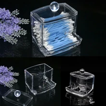 Изысканная модная пустая прозрачная акриловая ватная палочка для хранения q-tip, коробка для хранения косметики, прозрачная палочка для косметики