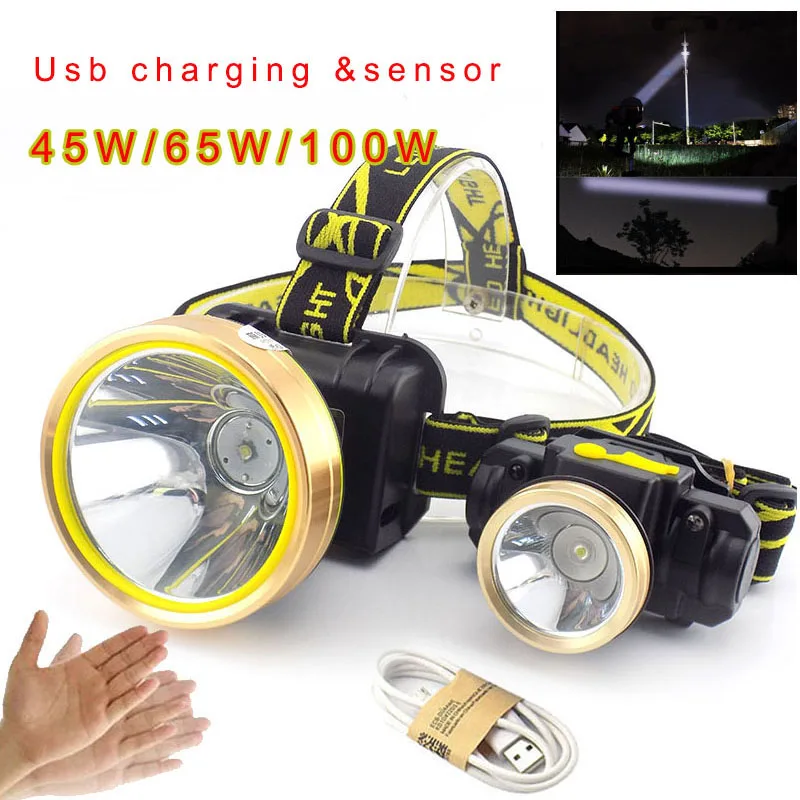Фонарь налобный светодиодный с зарядкой от USB и датчиком движения|mini led headlamp|sensor