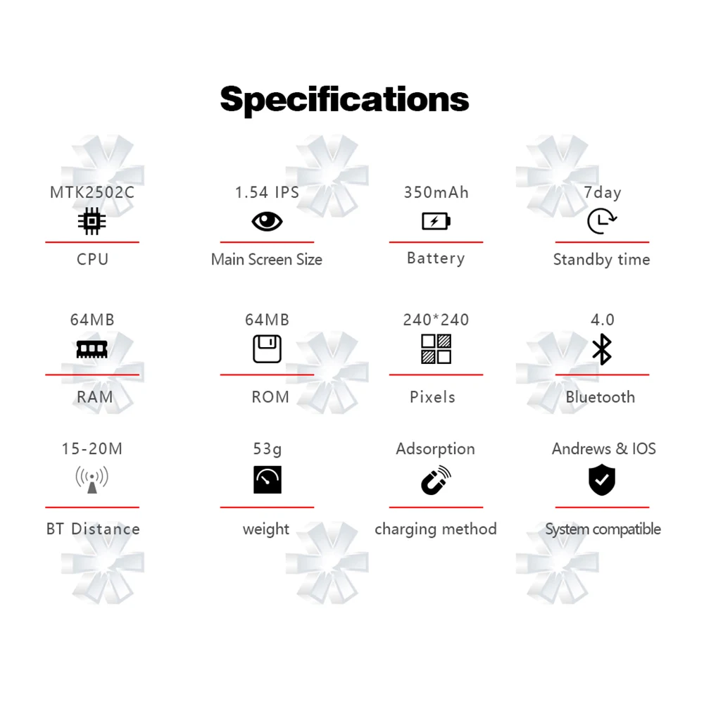 i68 mini Smart Watch Bluetouth Life Waterproof Heart Rate Tracker Passometer Fitness Tracker Sleep Tracker watch for Android IOS