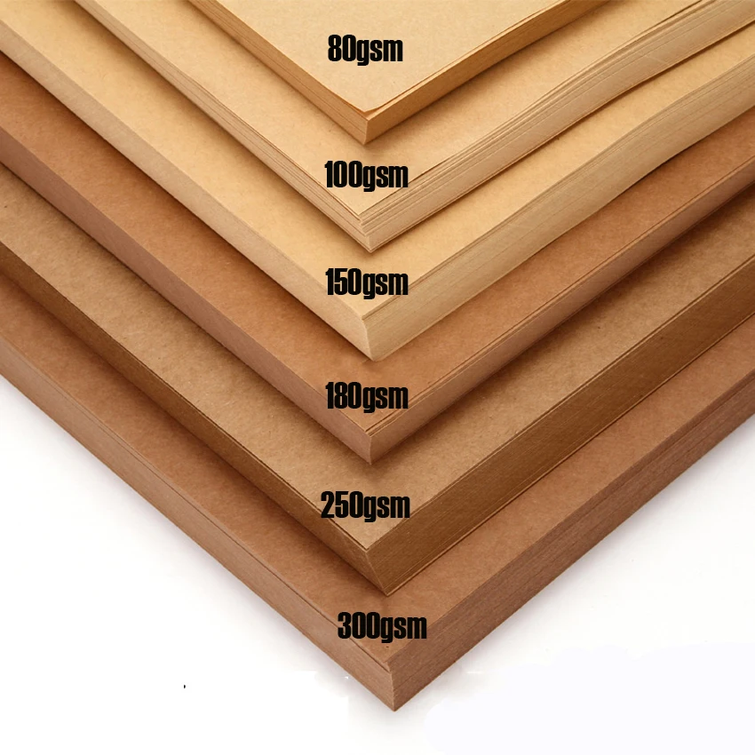 

Free shipping 100pcs/lot A4 size21x29.7cm Kraft card paper 80/100/120/180gsm gift book packing paper party wedding decorations