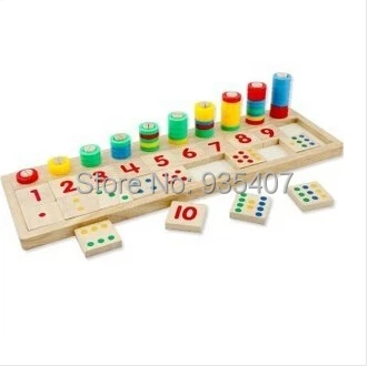 

Genuine professional early childhood teaching on several wooden educational toys calculate the level of digital plates mathemati