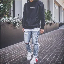 Мужские джинсы из джинсовой ткани Pantalones vaqueeros De Hombre, новые европейские Дизайнерские мужские джинсы с дырками