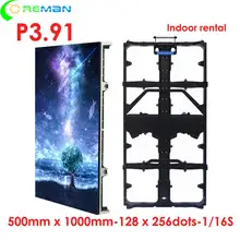 Высокое качество 500*1000 мм светодиодный дисплей Панель P3.91 внутренний арендуемый светодиодный светильник экран реклама led видео стена для сцены