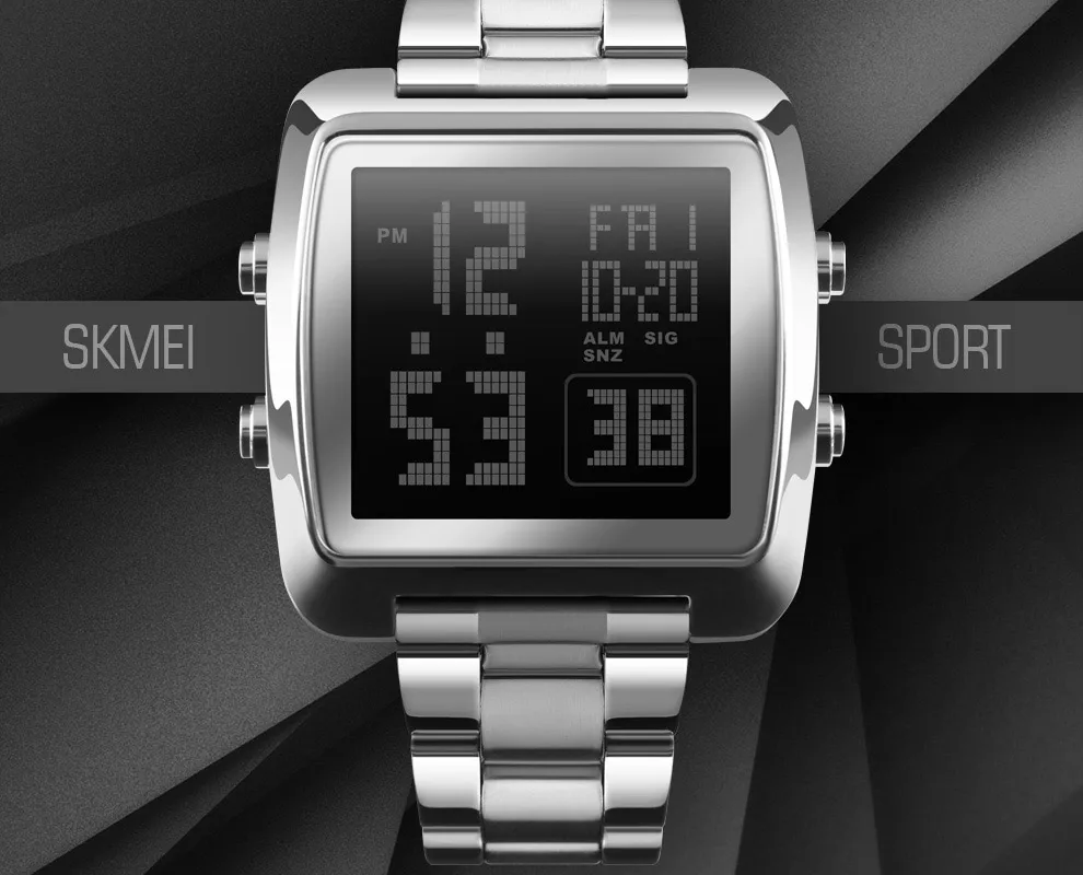 Модные часы SKMEI мужские золотые часы спортивные часы обратного отсчета светодиодный цифровой дисплей мужские наручные часы Relogio Masculino Saati