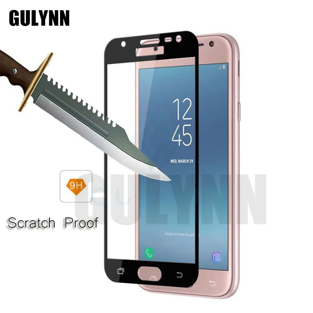 

GULYNN Full Cover Tempered Glass For Samsung Galaxy J2 J3 J5 2017 2018 S7 Screen Protector For Samsung A3 A5 A7 2016 Case Cover