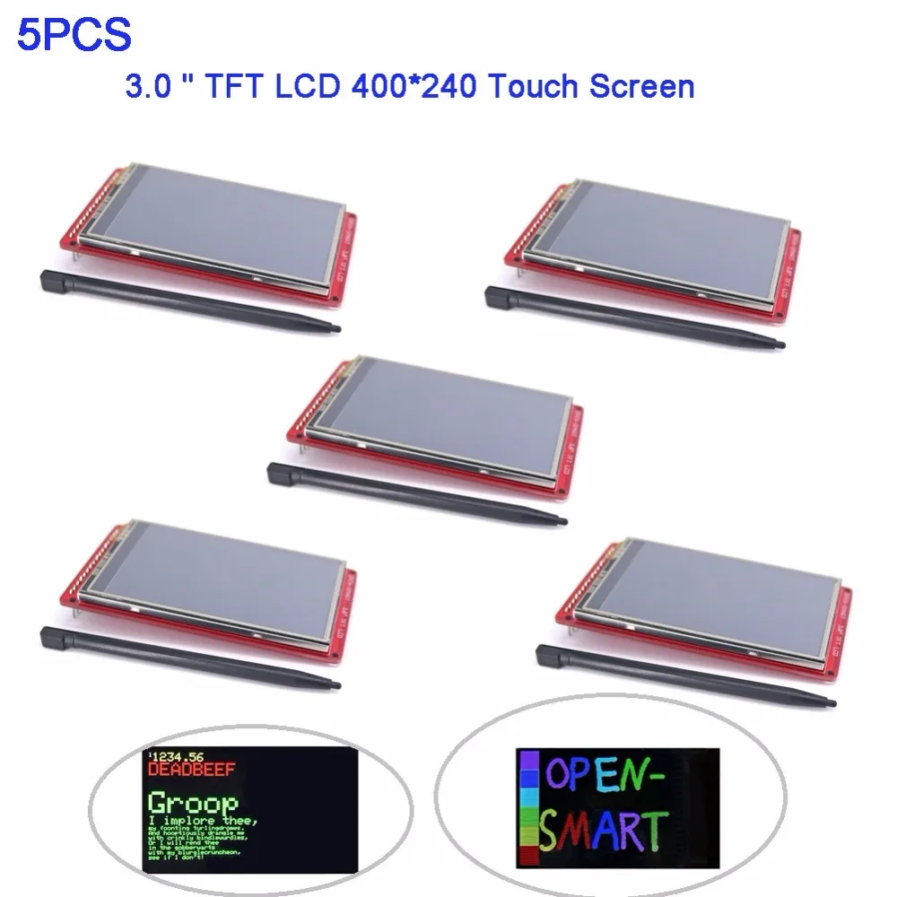 5 шт. резистивный сенсорный экран 3 0 дюйма TFT LCD 400*240 панель дисплея - Цена: 2 336,73 руб.